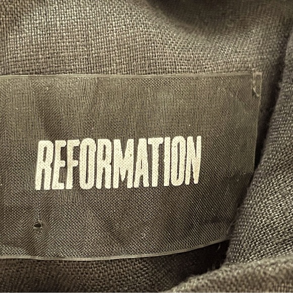 Reformation Lace-Up Corset Linen A-Line Minidress fitted sleeveless vacation - Picture 10 of 12